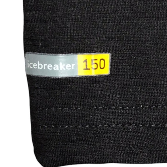 Icebreaker Merino Wool Bodyfit 150 Base Layer 1/4 Zip Black Trim Fit Men's Large - Picture 12 of 13